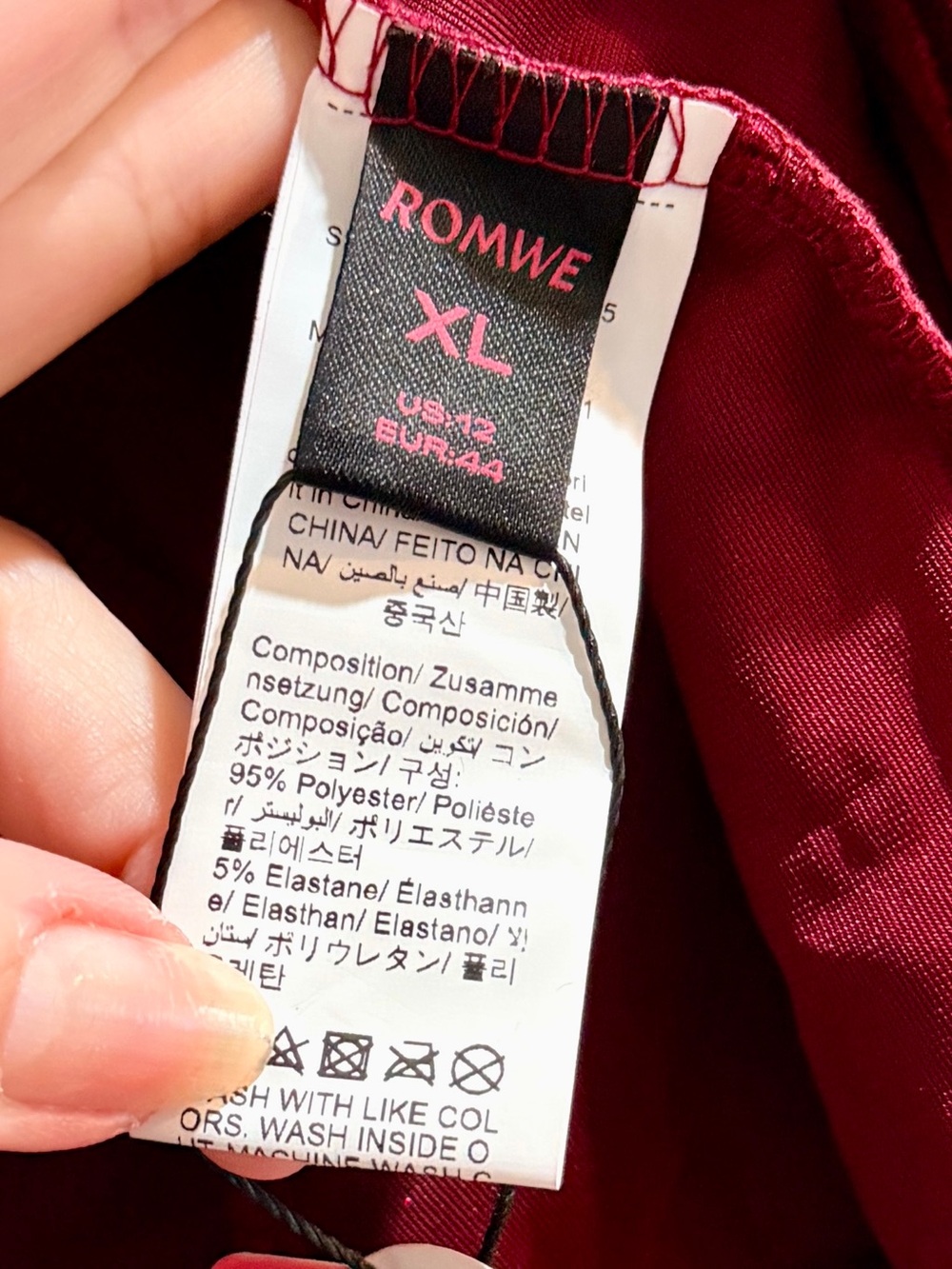 ROMWE Goth Stand Up Collar Burgundy Cutout Blouse w/Flair Sleeves & Lace Trim XL - Picture 3 of 10